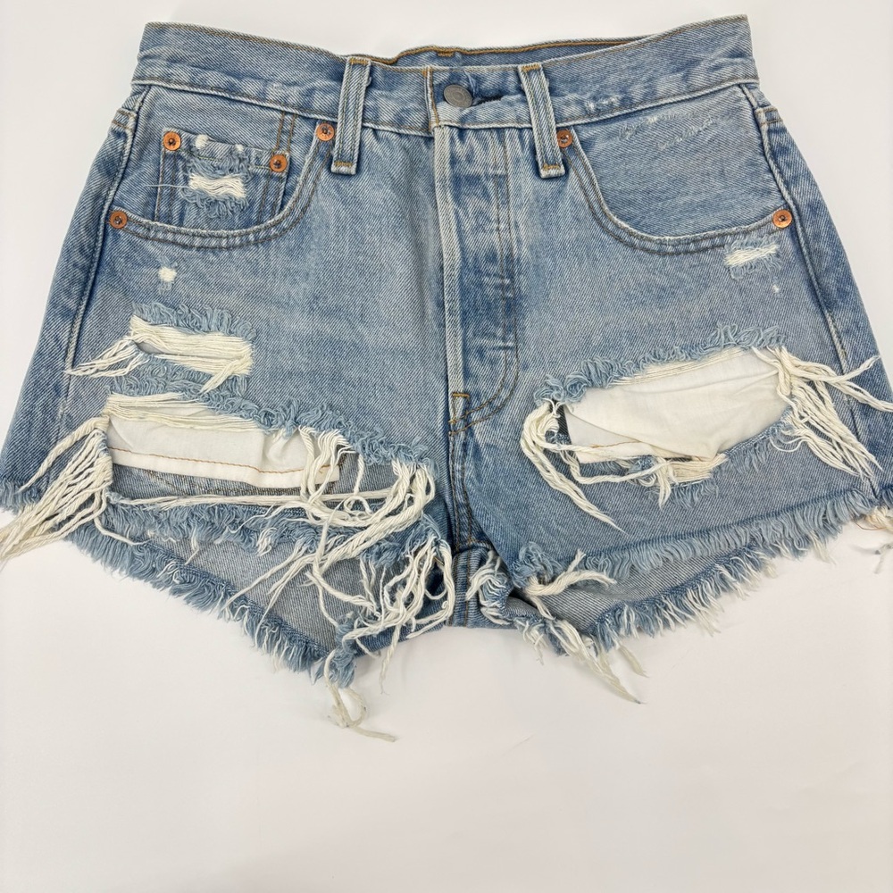Levi’s 501 Distressed Button Fly Denim Cutoffs Shorts